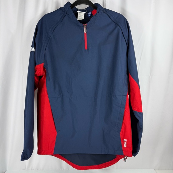 Majestic Other - Majestic Cool Base Men's M 1/4 Zip Pullover Blue Red Jacket Removable Sleeves